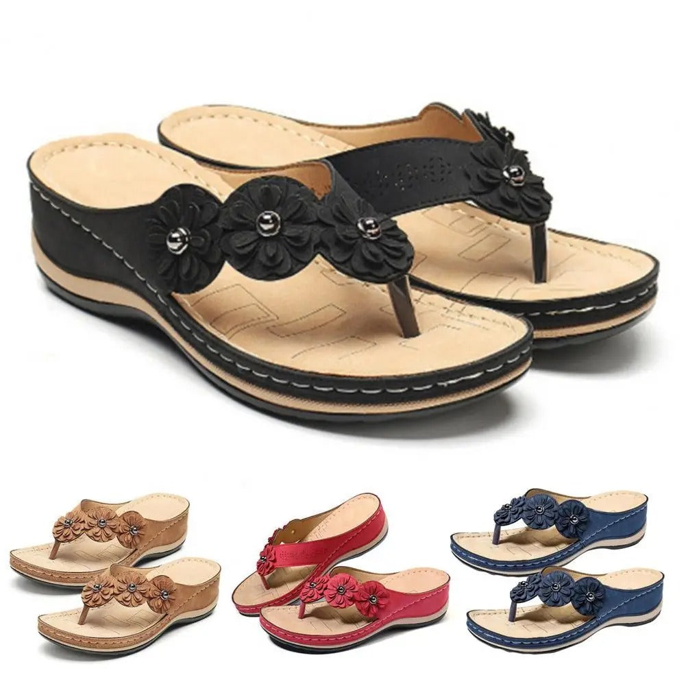Aria™ - Sandales Orthopédiques à Fleurs avec Clip pour orteils