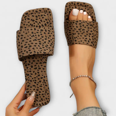 Mocassins plats avec imprimé léopard