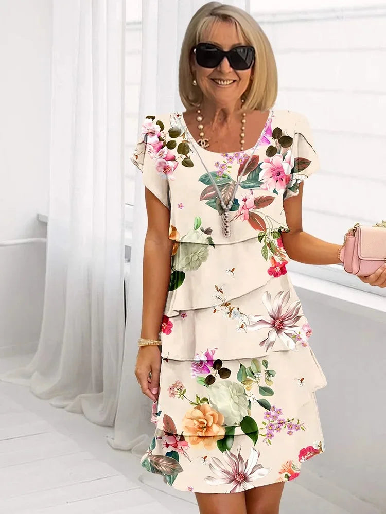 Emilia | Robe à Volants Floraux en Couches