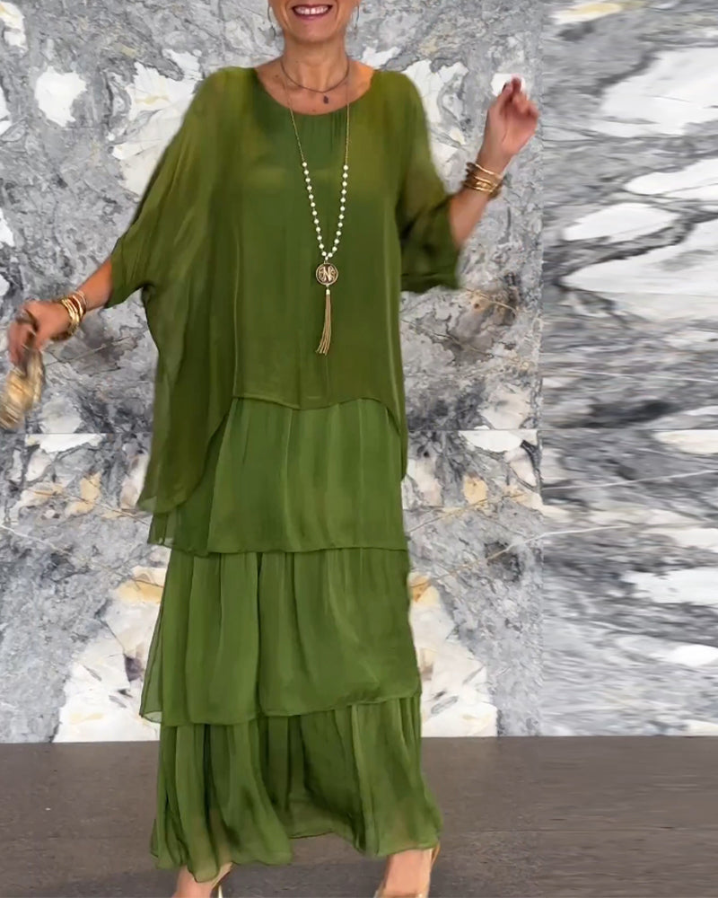 Morgan™ | Robe Maxi Verte en Couches