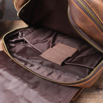 BIEFELD | Sac à Dos en Cuir Marron