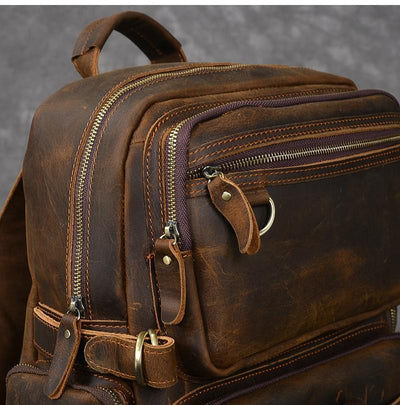 BASEL | Sac à Dos en Cuir Marron