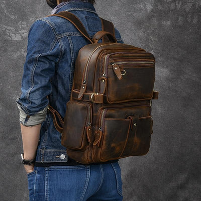 BASEL | Sac à Dos en Cuir Marron