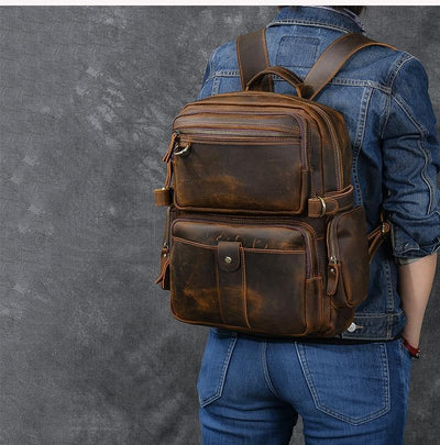 BASEL | Sac à Dos en Cuir Marron