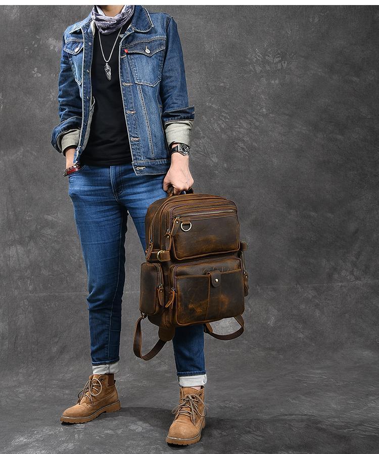 BASEL | Sac à Dos en Cuir Marron