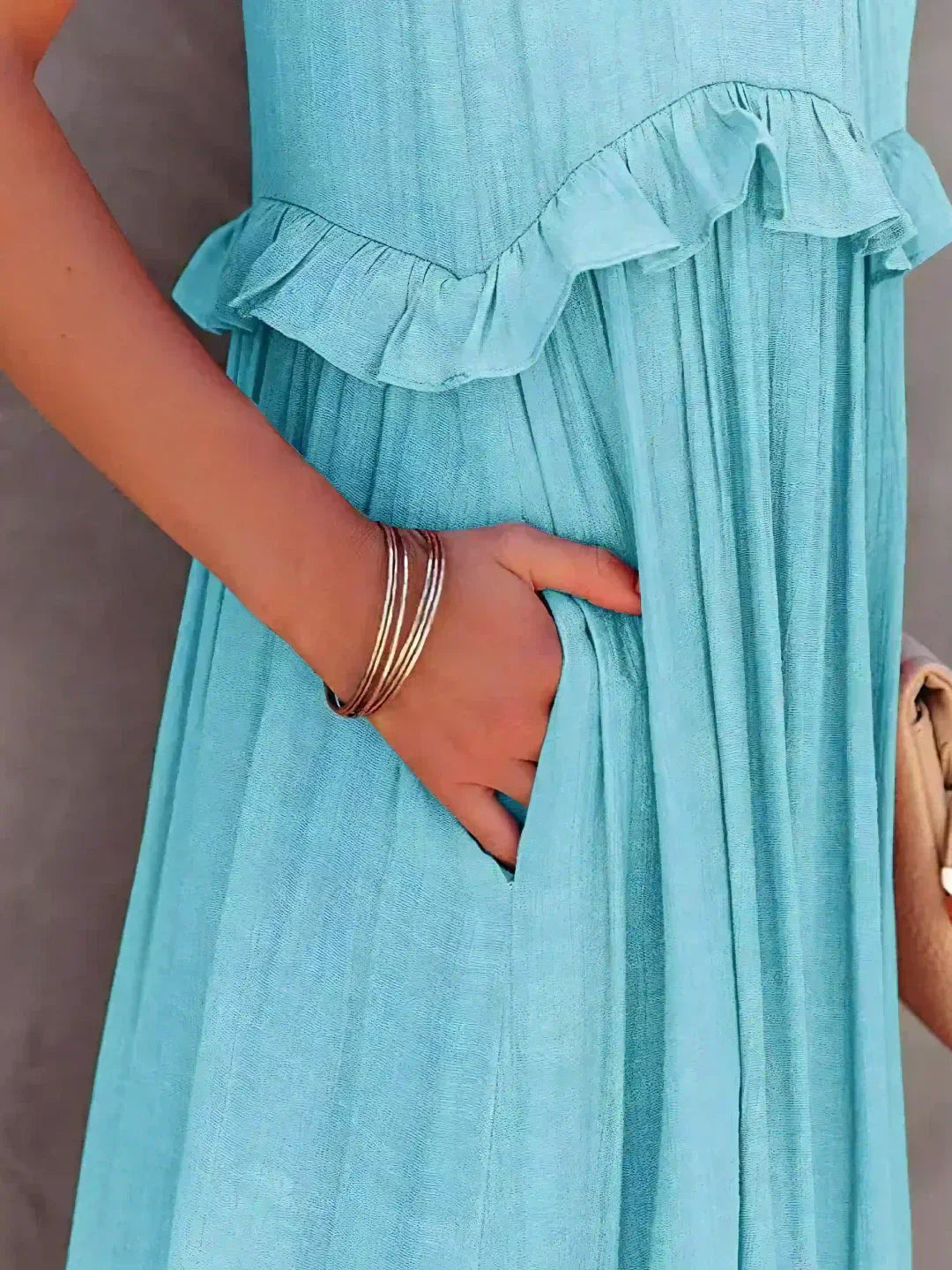 Sarah | Robe Maxi Volante Halter (Quasi épuisé)