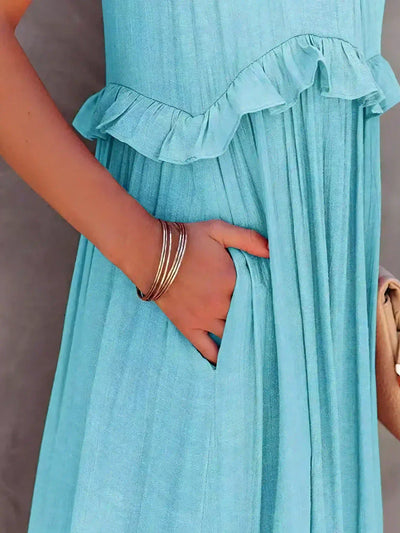 Sarah | Robe Maxi Volante Halter (Quasi épuisé)