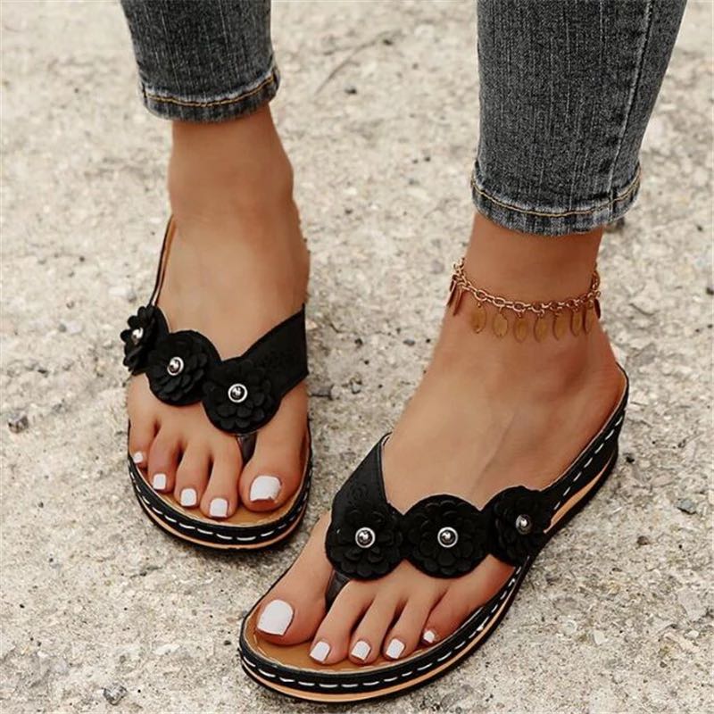 Aria™ - Sandales Orthopédiques à Fleurs avec Clip pour orteils