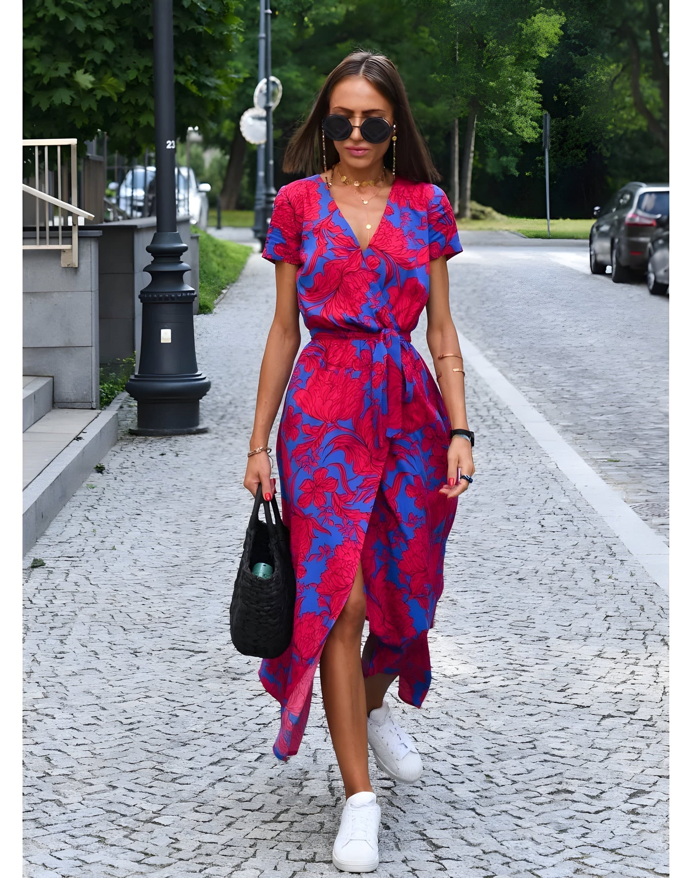 Delaney | Robe Enveloppante Imprimée Florale Élégante