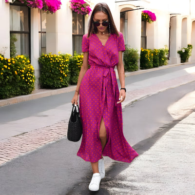 Delaney | Robe Enveloppante Imprimée Florale Élégante