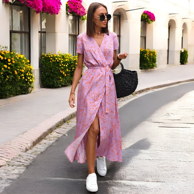 Delaney | Robe Enveloppante Imprimée Florale Élégante
