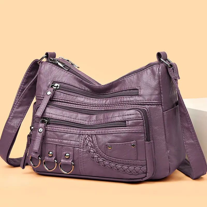 Olivia™ Vintage Charm | Sac à Fermeture Éclair Souple