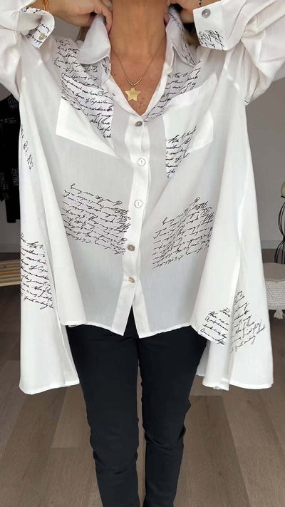 Carla™ | Chemise Boutonnée Écrite à la Main