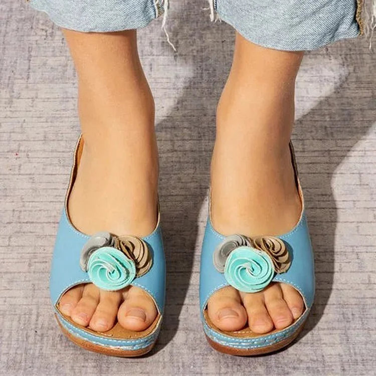 Lily™ - Sandales orthopédiques à bride fleurie