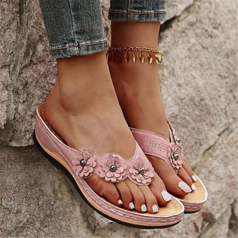 Aria™ - Sandales Orthopédiques à Fleurs avec Clip pour orteils