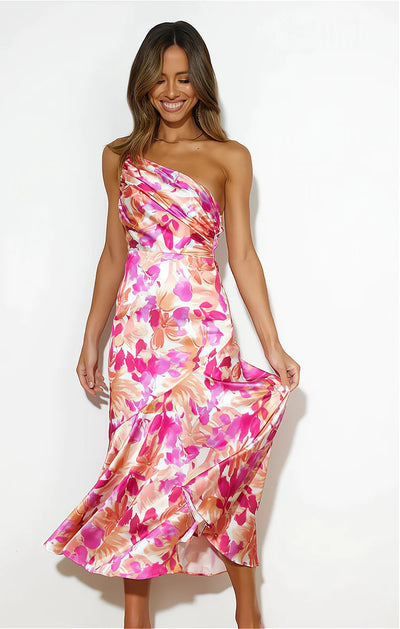 Diane | Robe fleurie en satin
