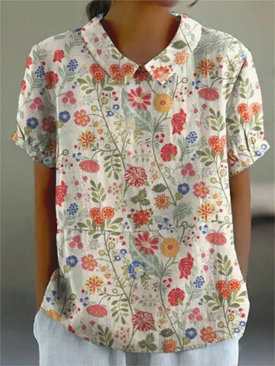Lina | Blouse en Lin Floral