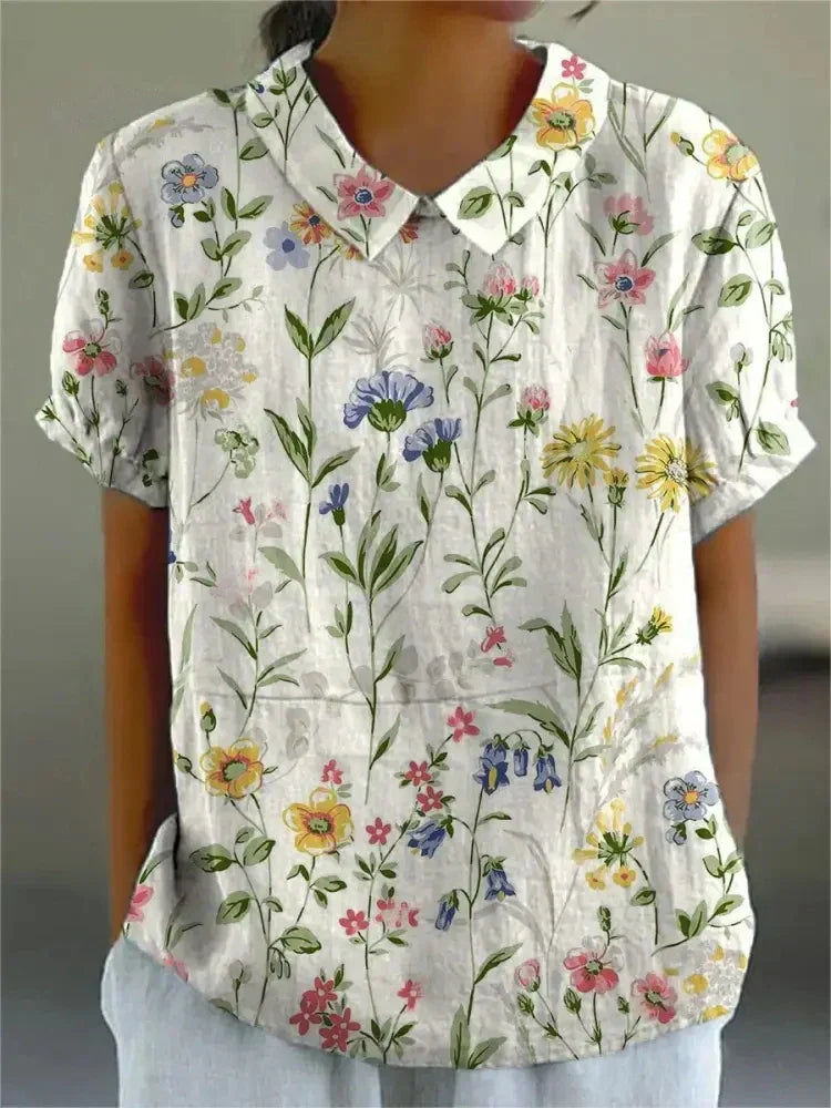 Lina | Blouse en Lin Floral