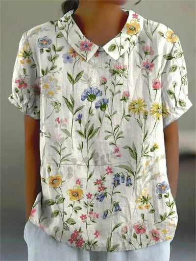 Lina | Blouse en Lin Floral