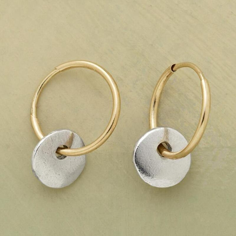 Boucles d'Oreilles en Or Plaqué et en Argent Plaqué