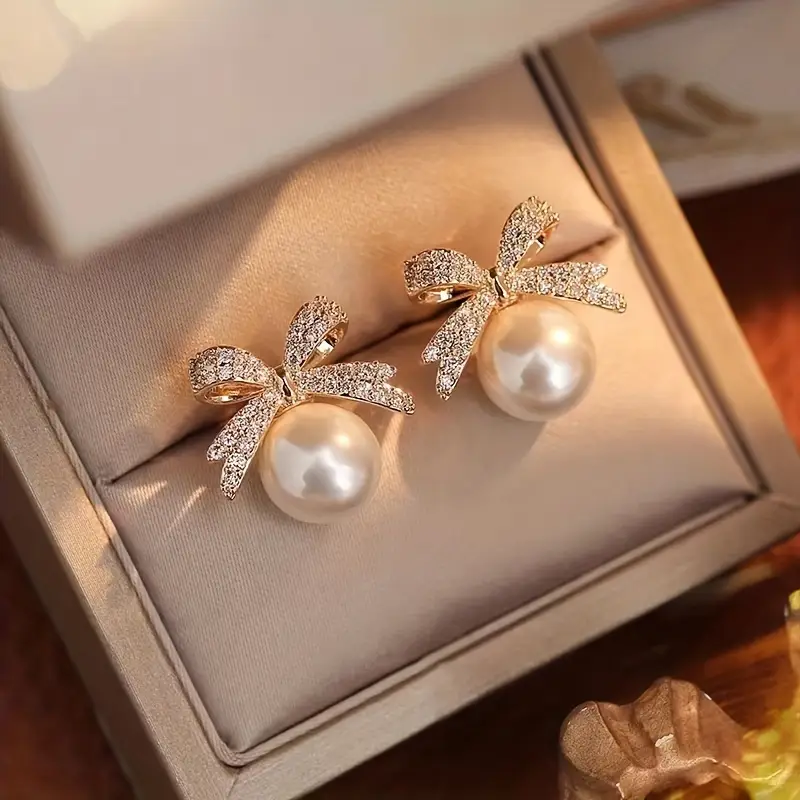 Boucles d'Oreilles en Perles Brillantes