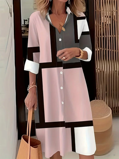 Margaritte | Robe Chemise avec Imprimé Géométrique