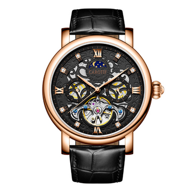 Montre automatique mécanique en cuir d'affaires