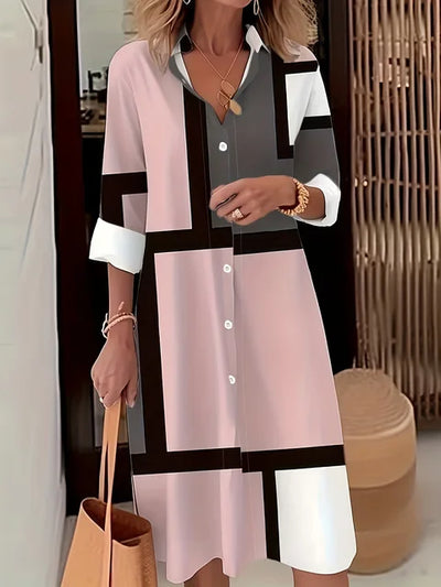 Margaritte | Robe Chemise avec Imprimé Géométrique