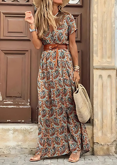 Carla | Robe Longue Bohème et Élégante