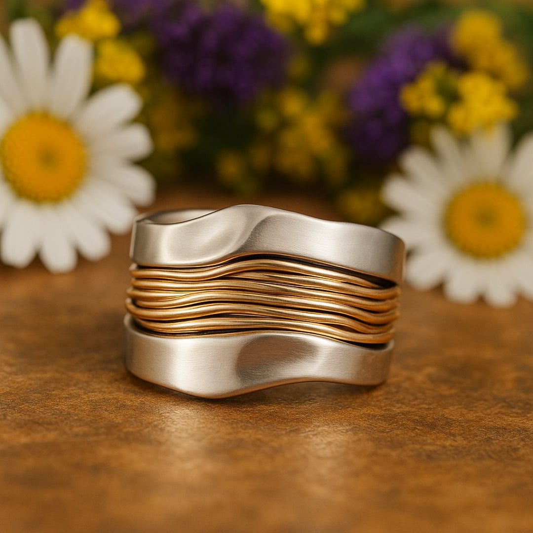 Bague en Fils Dorés Argentés