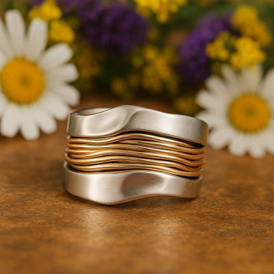 Bague en Fils Dorés Argentés
