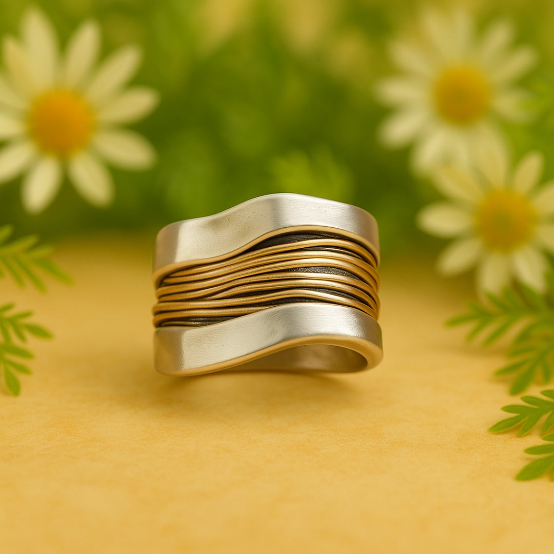 Bague en Fils Dorés Argentés