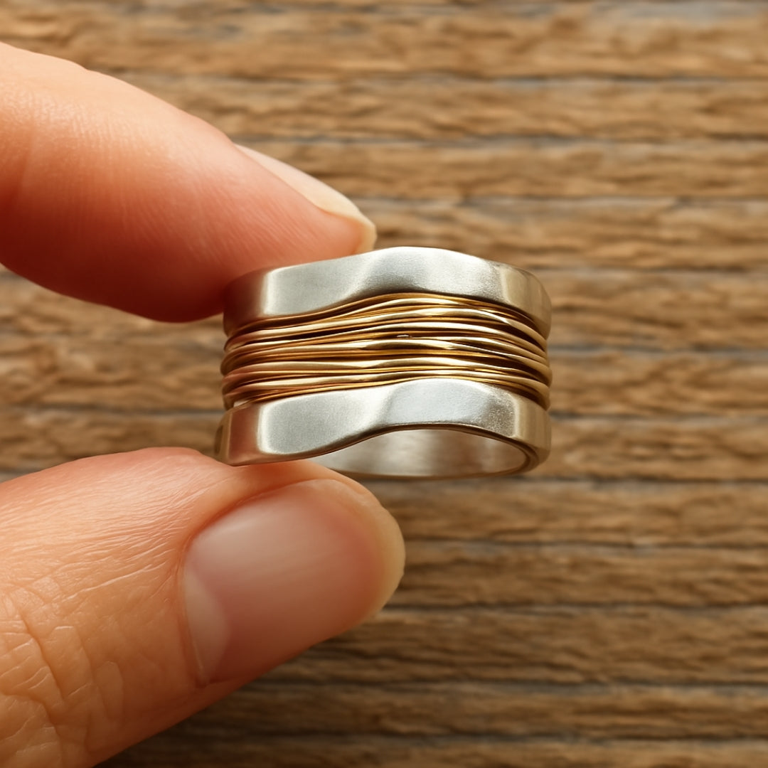 Bague en Fils Dorés Argentés
