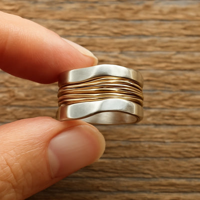Bague en Fils Dorés Argentés