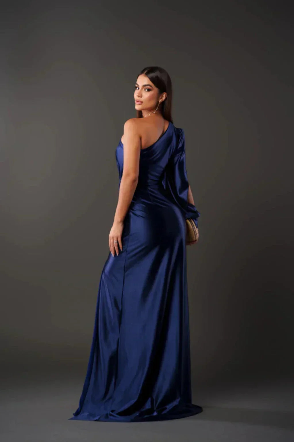 Araceli | Robe satinée à une manche