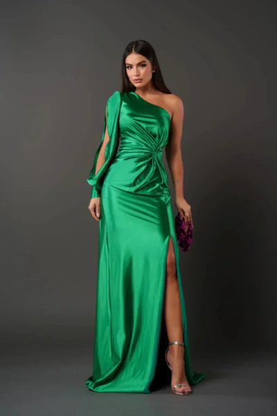 Araceli | Robe satinée à une manche