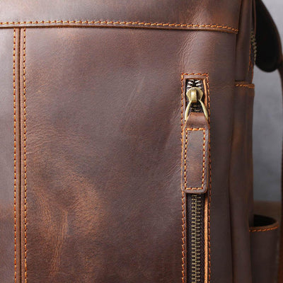 BIEFELD | Sac à Dos en Cuir Marron