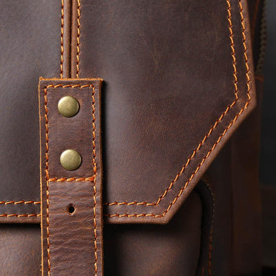 BIEFELD | Sac à Dos en Cuir Marron
