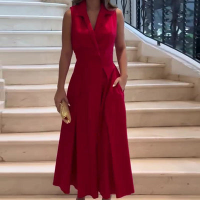 Amancia | Robe midi à col en V
