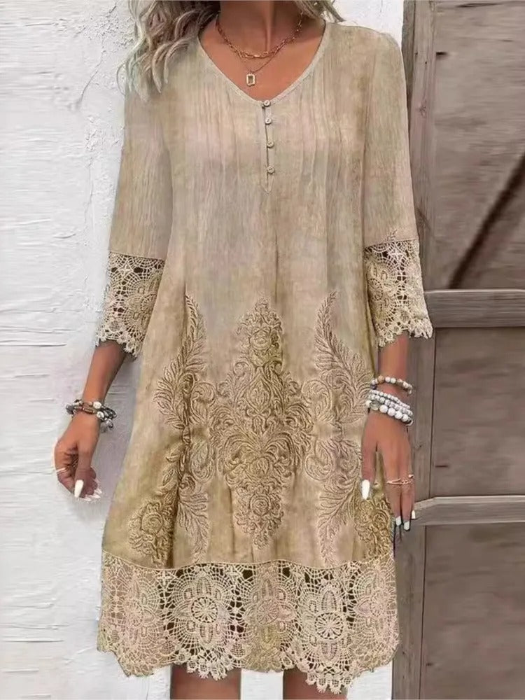 Lisa | Robe à Décolleté en V avec Dentelle