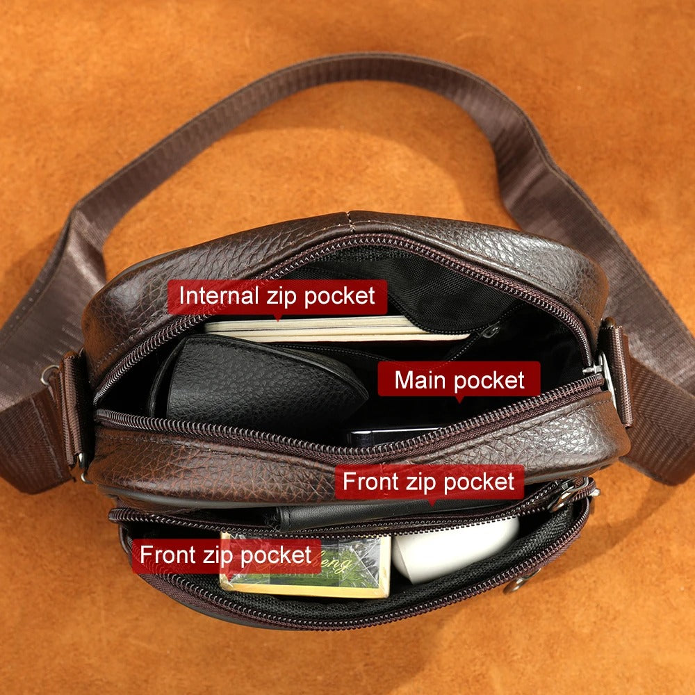 Franco | Sac bandoulière en cuir pour homme confortable
