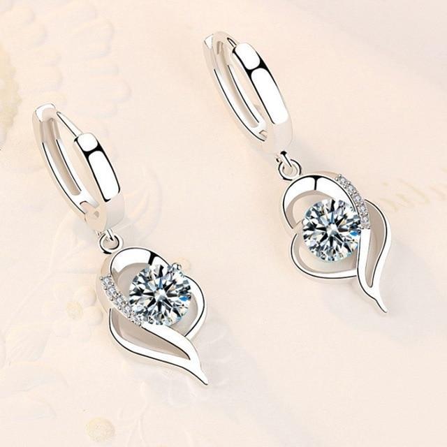 Boucles d'Oreilles Florales en Argent Sterling 925 et Zirconium Incrusté