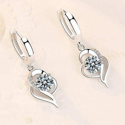 Boucles d'Oreilles Florales en Argent Sterling 925 et Zirconium Incrusté