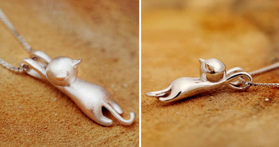 Collier de Chaton Joueur en Argent Sterling 925