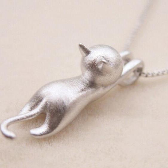 Collier de Chaton Joueur en Argent Sterling 925