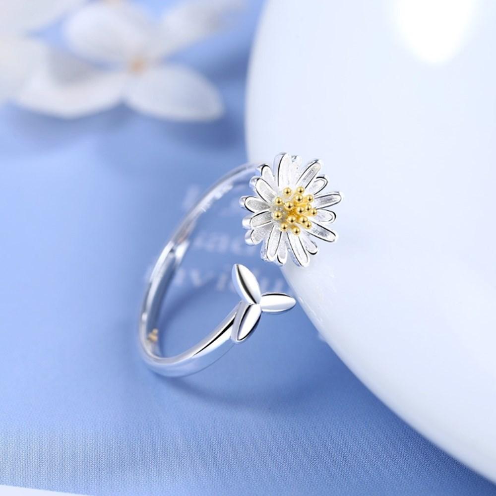 Bague Ajustable en Argent Tournesol