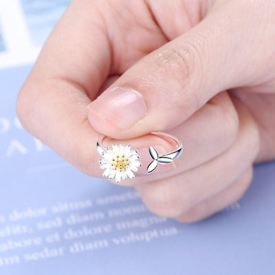 Bague Ajustable en Argent Tournesol