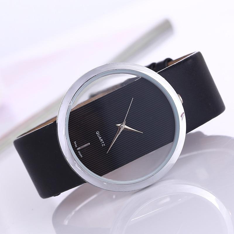 Montre à Quartz avec Cadran Transparent Élégant