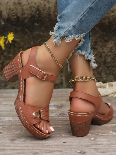Renee – Sandales à Talon Carré pour Femme