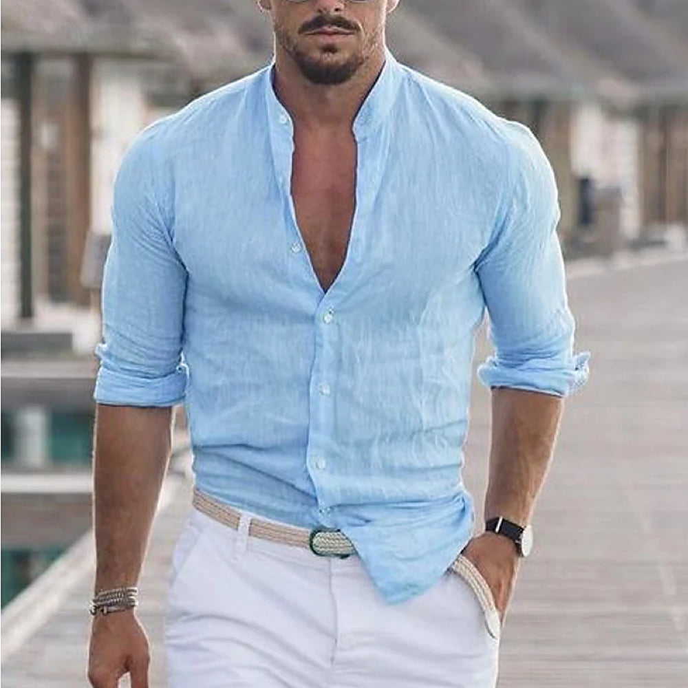 Jacob - Chemise pour Hommes Col Montant